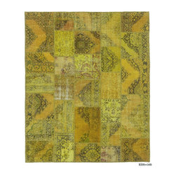 Over-dyed Turkish Patchwork Rug - Area Rugs