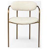 Parker I Cream Fabric Seat Gold Metal Frame Dining Chair (Set of 2)