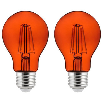 Sunlite 4.5 Watt A19 Lamp Medium (E26) Base 2 Pack, Orange