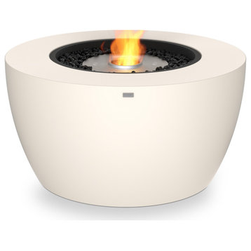 EcoSmart™ Pod 40 Concrete Fire Pit Bowl - Smokeless Ethanol Fireplace, Bone, Ethanol Burner