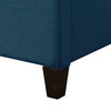 CorLiving Florence Fabric Bed Frame, King, Navy Blue