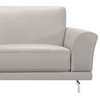 Everly Contemporary Genuine Leather Sofa, Dove Gray