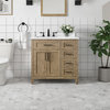 Ove Decors Tahoe VI 36" Single Sink Bathroom Vanity, Almond Latte, Water Oak, 36 in.