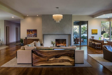 Trendy living room photo in Phoenix