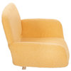 Faux Teddy Fabric Upholstered Desk Chair No Wheels, Yellow