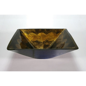 Legion Furniture Antique Bronze Sqaure Tempered Glass Vessel Sink