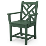 Polywood - Polywood Chippendale Dining Arm Chair, Green - Create an outdoor dining and entertaining space that's as refined as it is relaxed with the 18th century-inspired design of the POLYWOOD Chippendale Dining Arm Chair. Built for comfort, style and durability, this stylish chair is constructed of solid POLYWOOD lumber that comes in a variety of attractive, fade-resistant colors. It's extremely easy to clean and maintain since it resists stains, corrosive substances, salt spray and other environmental stresses. And although it has the look and feel of painted wood furniture, you won't be bothered with the upkeep real wood requires. This eco-friendly chair won't splinter, crack, chip, peel or rot and it never needs to be painted, stained or waterproofed. You'll enjoy years of comfort and compliments on this quality-crafted chair that's made in the USA and backed by a 20-year warranty.