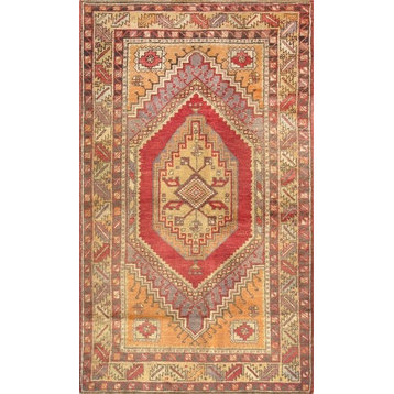 Pasargad Vintage Sivas Collection Hand-Knotted Lamb's Wool Area Rug, 3'8"x6'1"