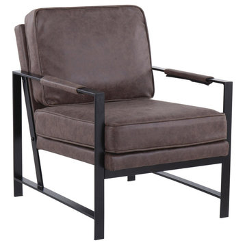 Lumisource Franklin Arm Chair With Black Steel Finish CHR-FRANKPAD BKE