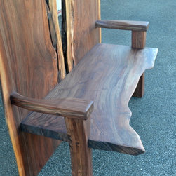 Live Edge Walnut High Backed BenchIndoor Benches - Indoor Benches