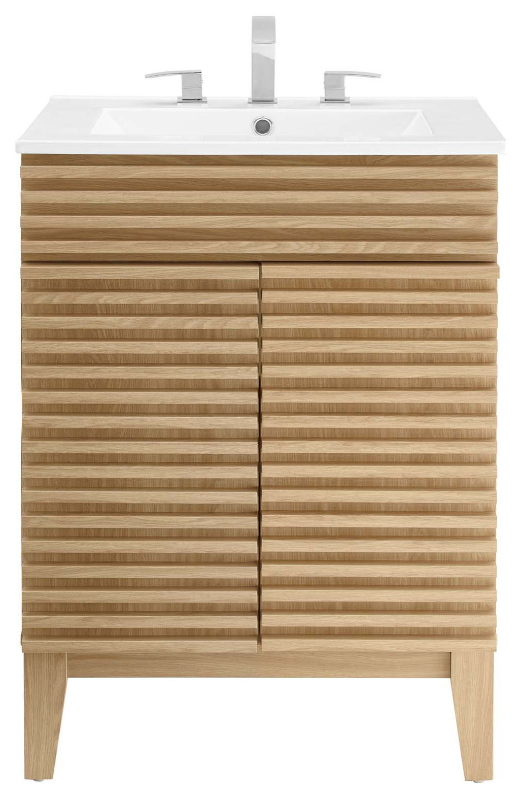 Render Bathroom Vanity, Oak/White
