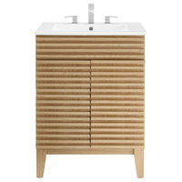 Render Bathroom Vanity, Oak/White