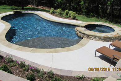 Island style pool photo in Oklahoma City