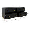 Safavieh Couture Claudette 4 Drawer Dresser, Black/Gold