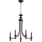 Quorum - Quorum 6022-5-86 Rossington - Five Light Chandelier - Rossington Five Light Chandelier Oiled Bronze *UL Approved: YES *Energy Star Qualified: n/a  *ADA Certified: n/a  *Number of Lights: Lamp: 5-*Wattage:60w Candelabra bulb(s) *Bulb Included:No *Bulb Type:Candelabra *Finish Type:Oiled Bronze