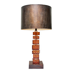 Stacked Amber Lucite Table Lamp - Products