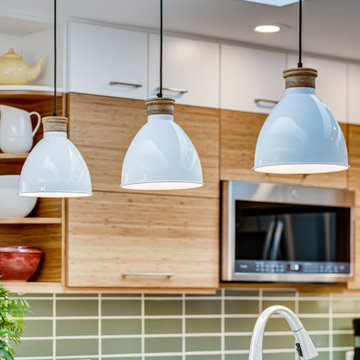 White and Natural Bamboo Kitchen Makeover Falls Church, VA