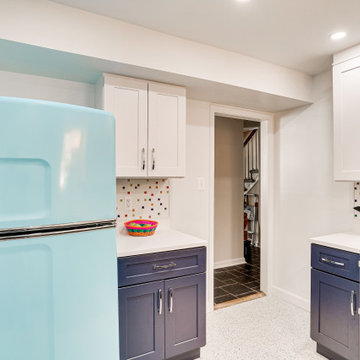 White and Blue Kitchen Design Chevy Chase, MD