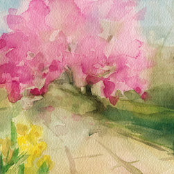 Magnolia Tree Central Park NYC Watercolor - Fine Art Prints