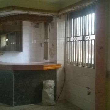 The interior design of the a restuarant.