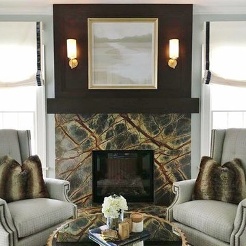 Rainforest Green Marble Fireplace