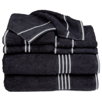 16-Piece Towel Set Cotton Bathroom Accessories, Black