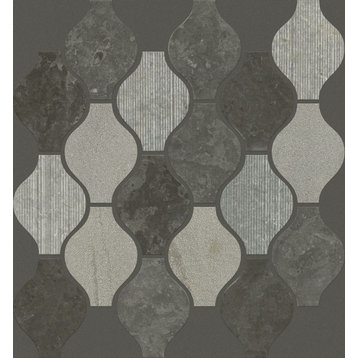 Shaw CS27X Boca Ornament - 12" x 12" Sheet Marque Mosaic Floor - Milly Gray
