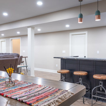Basement Remodel with Family Room, Craft Studio, and More