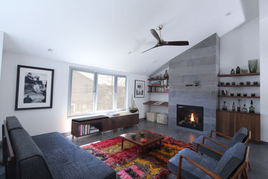 This is an example of a midcentury home design in Boston.
