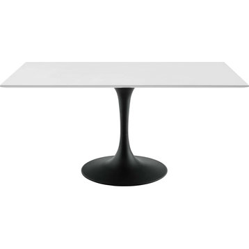 Halstead Rectangle Dining Table - Black White