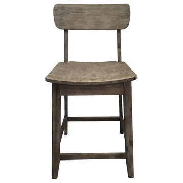 Bowery Hill 24" Transitional Wood Counter Stool in Barnwood Wire-Brush Brown