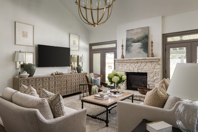 Inspiration for a cottage living room remodel in Atlanta