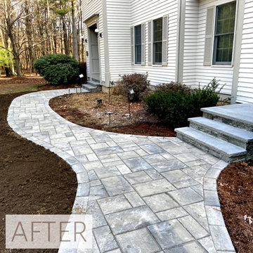 Techo Bloc™ Slate Walkway & Blue Mist Granite Landings, Northborough MA