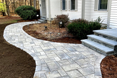 Design ideas for a modern front yard landscaping in Boston.