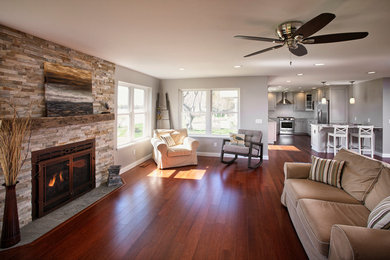 Inspiration for a coastal family room remodel in Other
