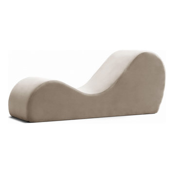 Avana Chaise Lounge Yoga Chair, Beige