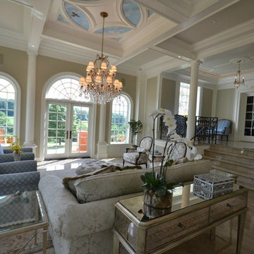 Sky Ceiling with Cardinals murals, hand-painted by Tom Taylor of Mural Art LLC