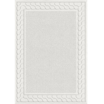 Orian My Texas House by Orian Picket Fences Rug 3'11"x5'5" Gray/White Rug
