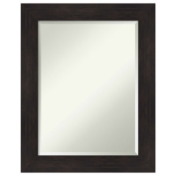 Furniture Espresso Beveled Bathroom Wall Mirror - 23.5 x 29.5 in.
