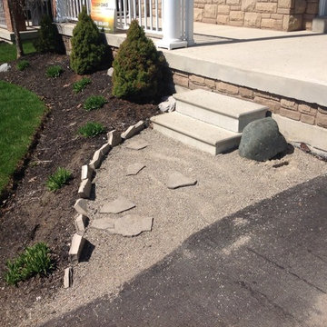 Before 7 stonework curb appeal features front yard makeover