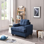 Glory Furniture - Lockhart Suede Chair, Navy Blue - Tufted Seat, Pocket Coil Springs and Compact Design Make this A Perfect Seating System for any Room. Perfect For Small Apartments, Dorms and RVs. Available in a choice of colors and fabrics. Choose From Sofas, Loveseats, Chairs, Ottomans and Even a Sectional! easy Assembly and Delivery
