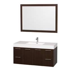 Wyndham Collection Amare 48" Vanity, Acrylic-Resin Top, Integrated Sink - Bathroom Vanities And Sink Consoles