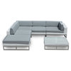 Outdoor Patio Furniture 6 Piece All-Weather Wicker Sofa Sectional Set