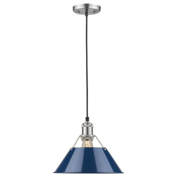 Golden Lighting 3306-M PW Orwell 1 Light 10"W Pendant in Pewter - Pewter with