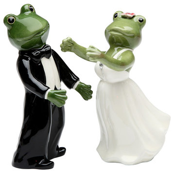 Frog Wedding Couple Salt and Pepper Shakers, Set of 2