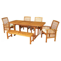 Craftsman Outdoor Dining Sets 6-Piece Wood Patio Dining Set, Brown
