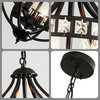 4 Light Crystal Chandelier Rust Vintage Black Farmhouse Pendant Hanging Light