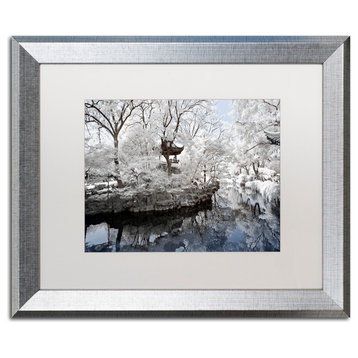 Philippe Hugonnard 'White Serenity' Art, Silver Frame, White Matte, 20"x16"