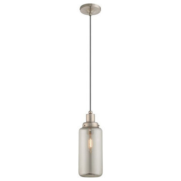 1 Light Mini Pendant in Coastal Style - 5 Inches wide by 15.5 Inches high