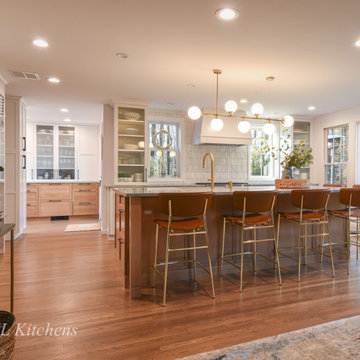 White Oak Kitchen with White Cabinetry & Modern Details